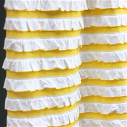 Buttercup Yellow & White Stripe Ruffle Fabric
