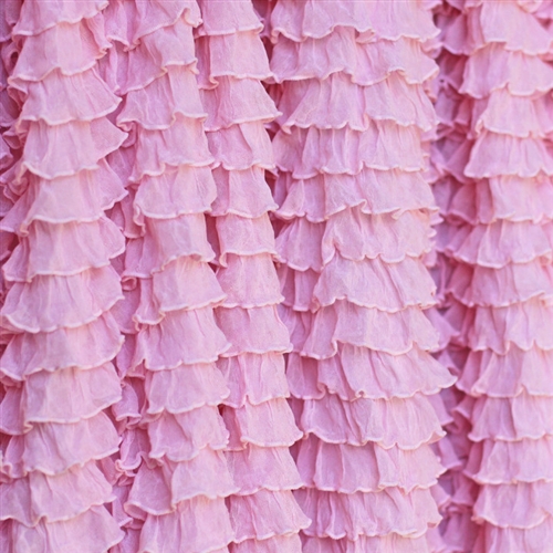 Frilly perfect pink ruffle fabric double stretch