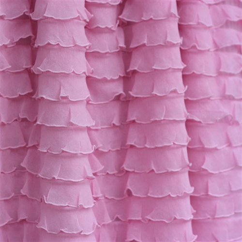 Vintage Pink Cascading Ruffle Fabric